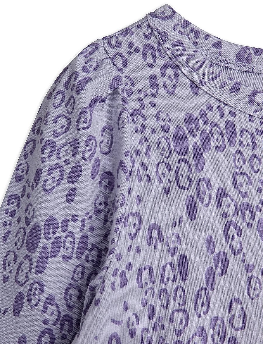 Mini Rodini - Mini leopard aop ls dress - langærmede babykjoler - purple - 2