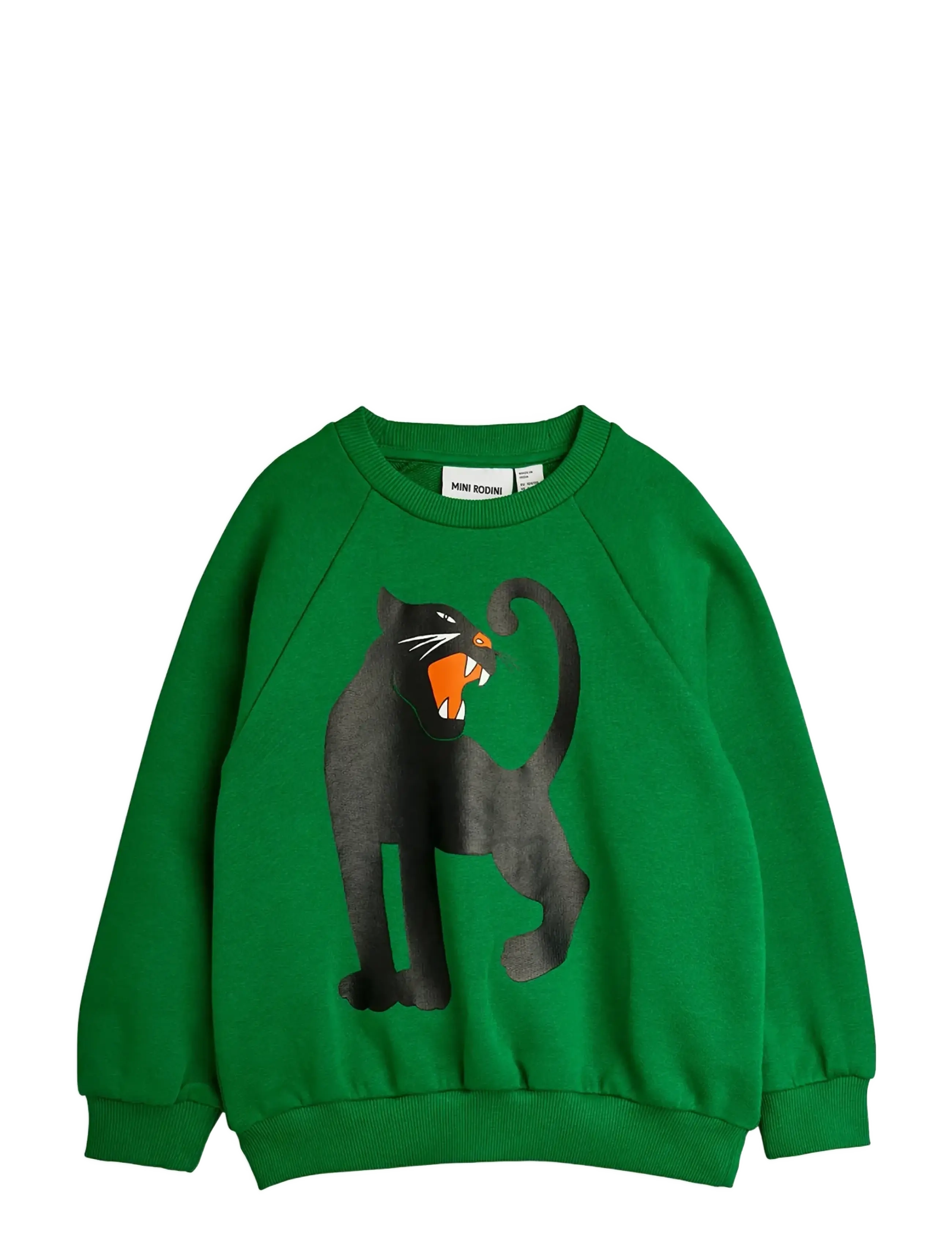 Mini Rodini Panther Sp Sweatshirt, Børn, Børne Panter Sweatshirt, Grøn, Str: 80/86
