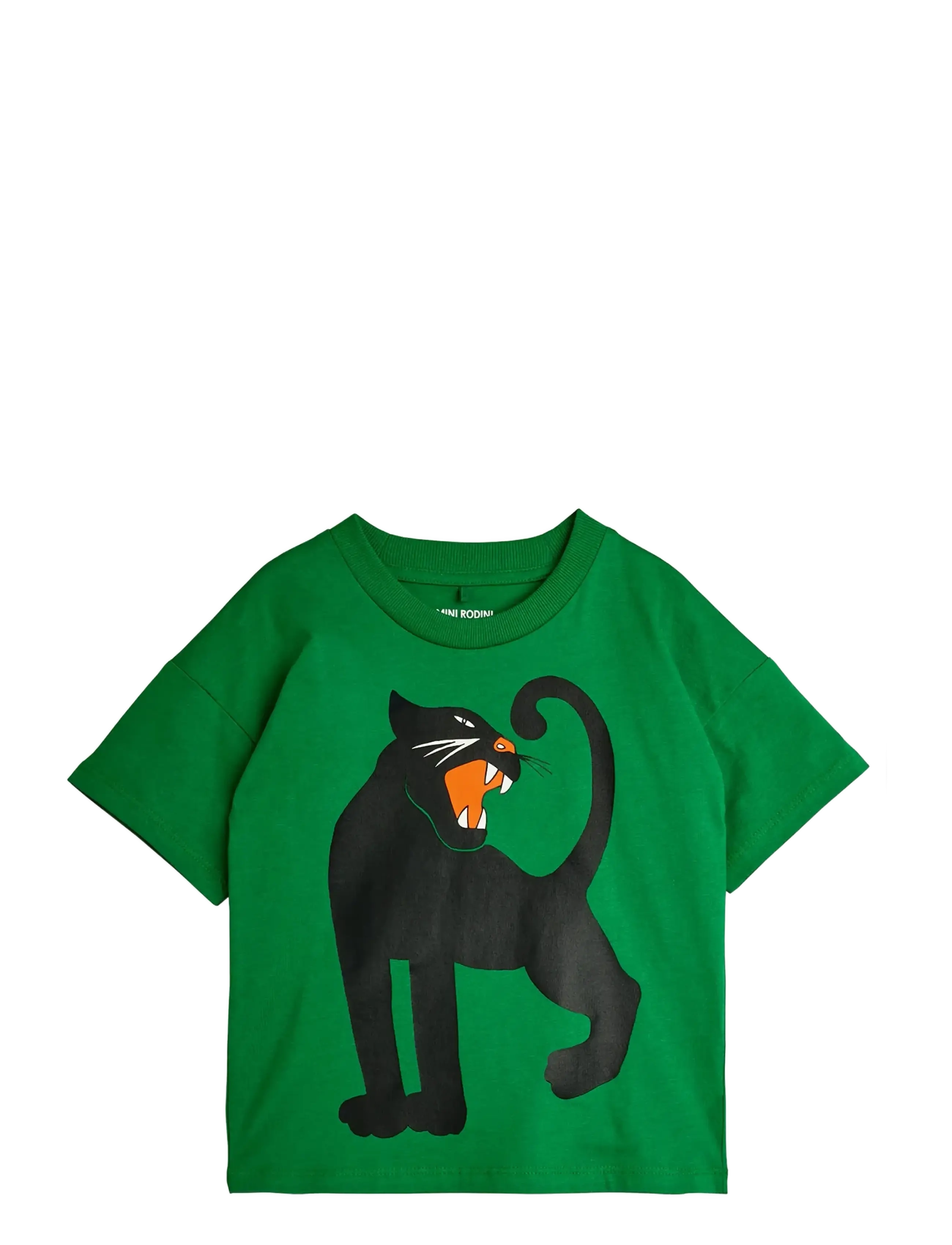 Mini Rodini Panther Sp Ss Tee, Børn, Panter T-Shirt, Grøn, Str: 80/86