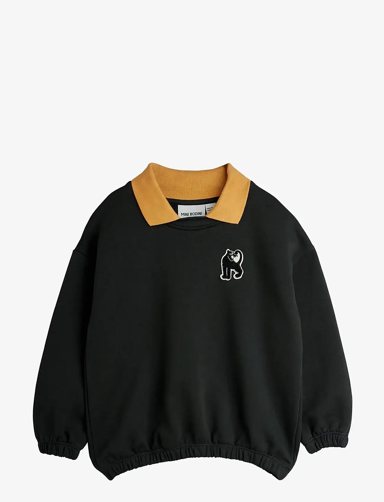 Mini Rodini - Panther patch collar sweatshirt - sweatshirts - black - 0