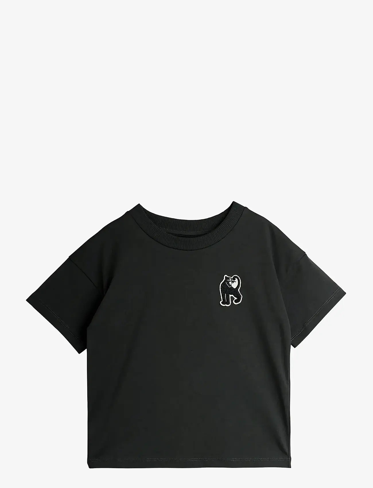 Mini Rodini - Panther patch ss tee - short-sleeved t-shirts - black - 0