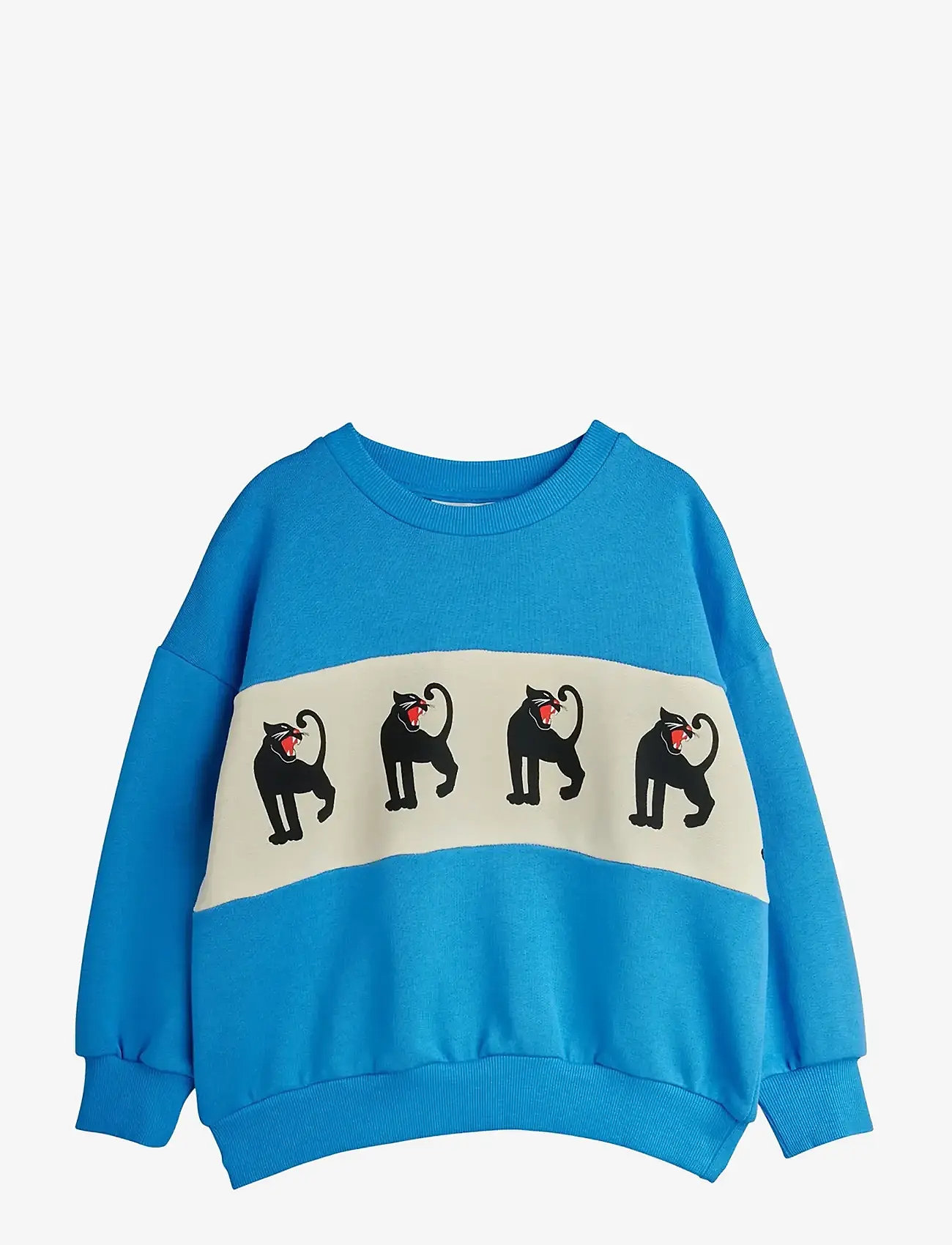 Mini Rodini - Panther panel sweatshirt - sweatshirts - blue - 0
