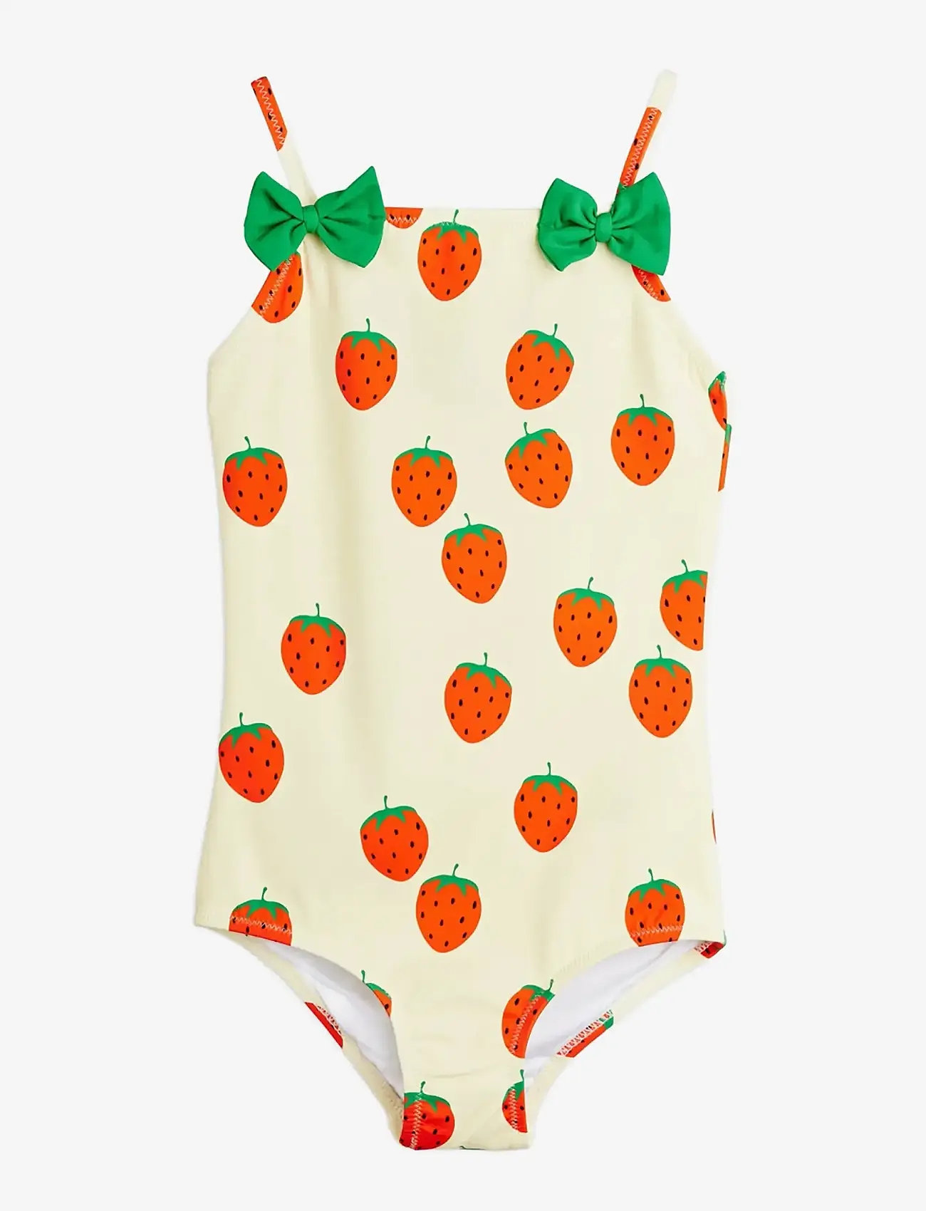 Mini Rodini - Strawberries aop swimsuit - badeanzüge - off-white - 0