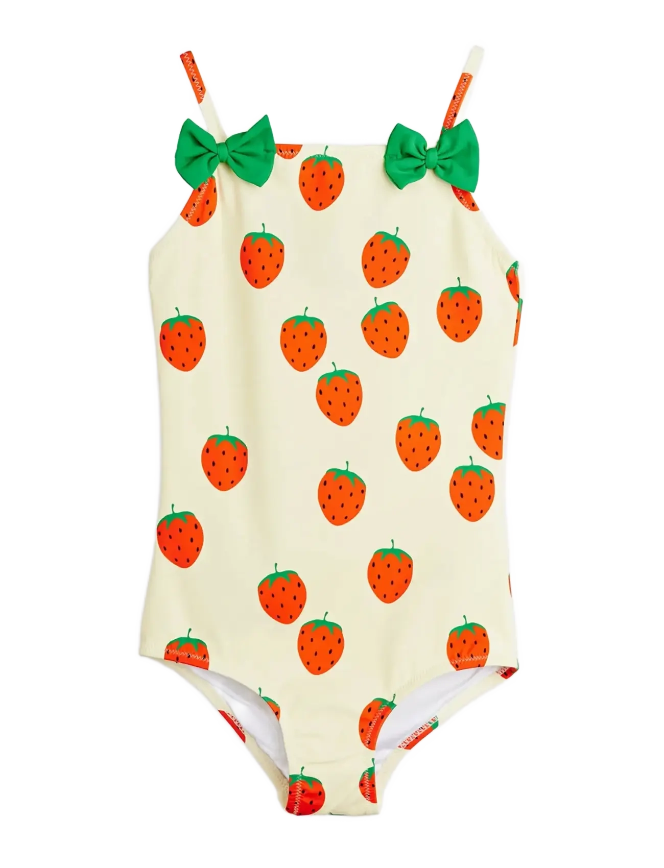 Mini Rodini Strawberries aop swimsuit - Baddräkter - OFF-WHITE / cream