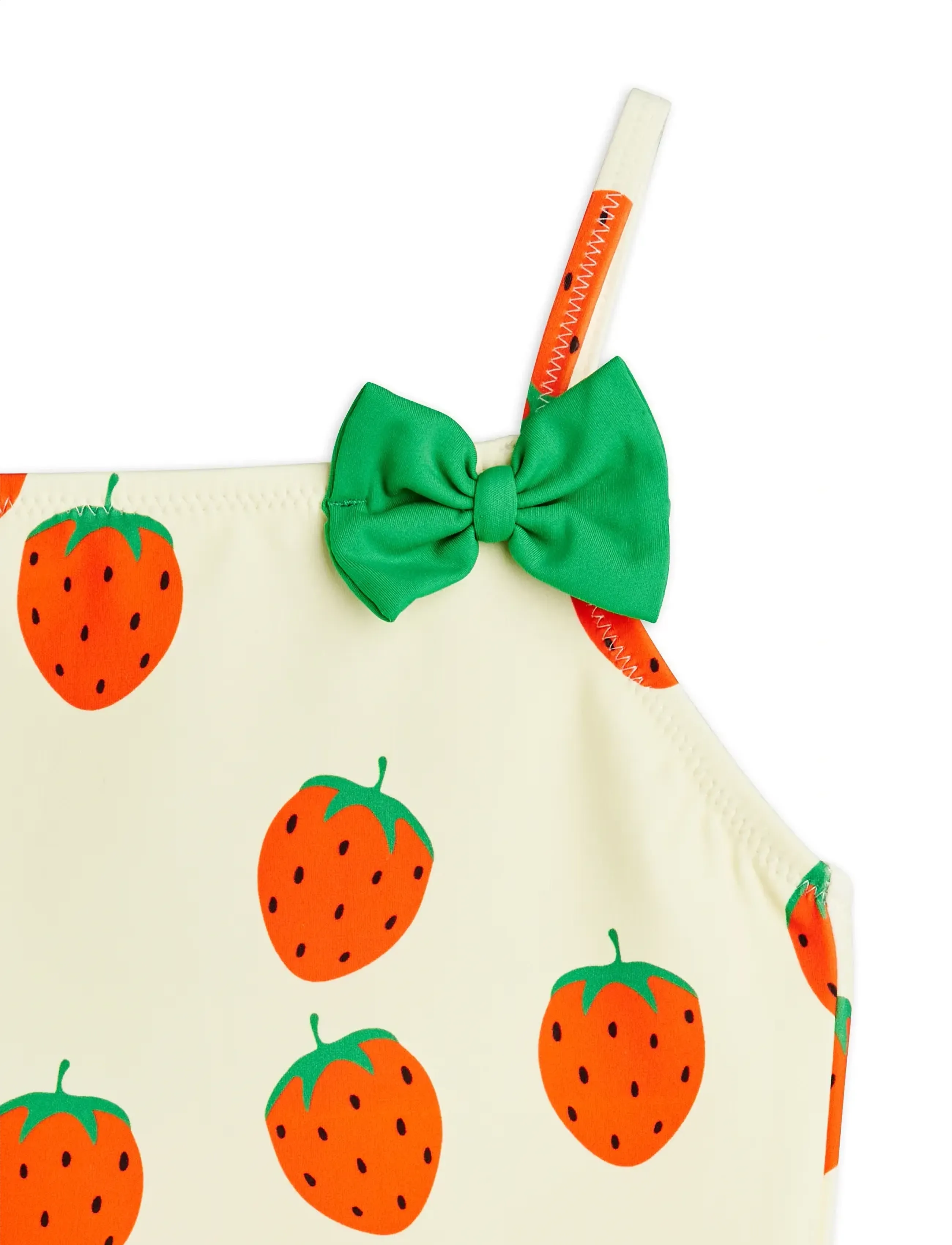Mini Rodini - Strawberries aop swimsuit - swimsuits - off-white - 2