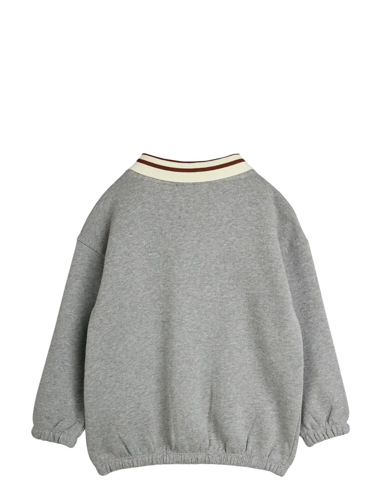 Mini Rodini - Panther patch piping collar sweatshirt - sweatshirts - grey melange - 1