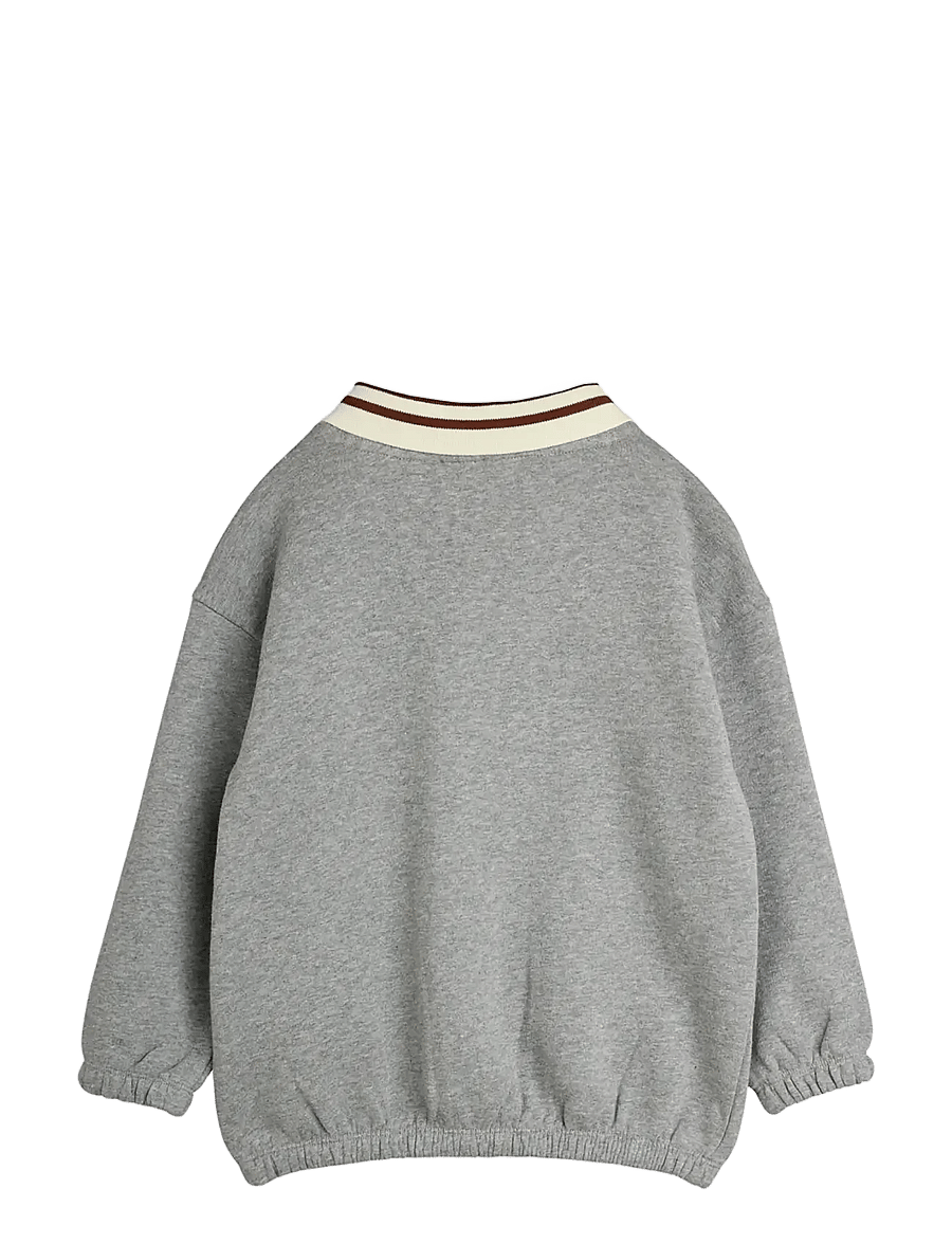 Mini Rodini - Panther patch piping collar sweatshirt - collegepaidat - grey melange - 1