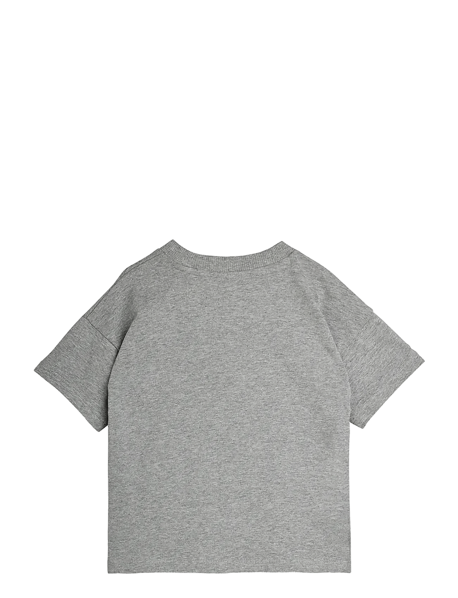 Mini Rodini - Panther patch ss tee - kortærmede t-shirts - grey melange - 1