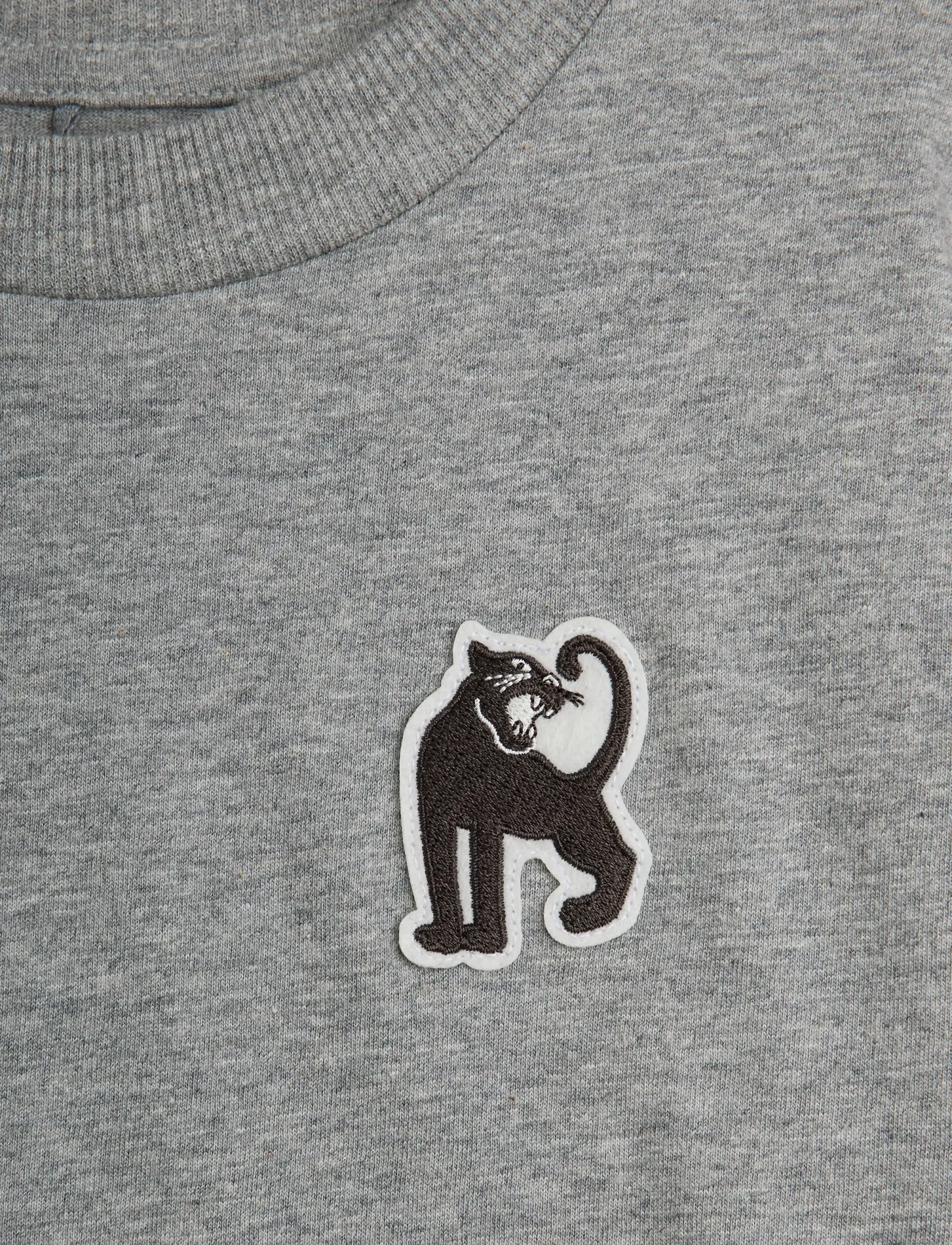 Mini Rodini - Panther patch ss tee - kurzärmelige - grey melange - 2