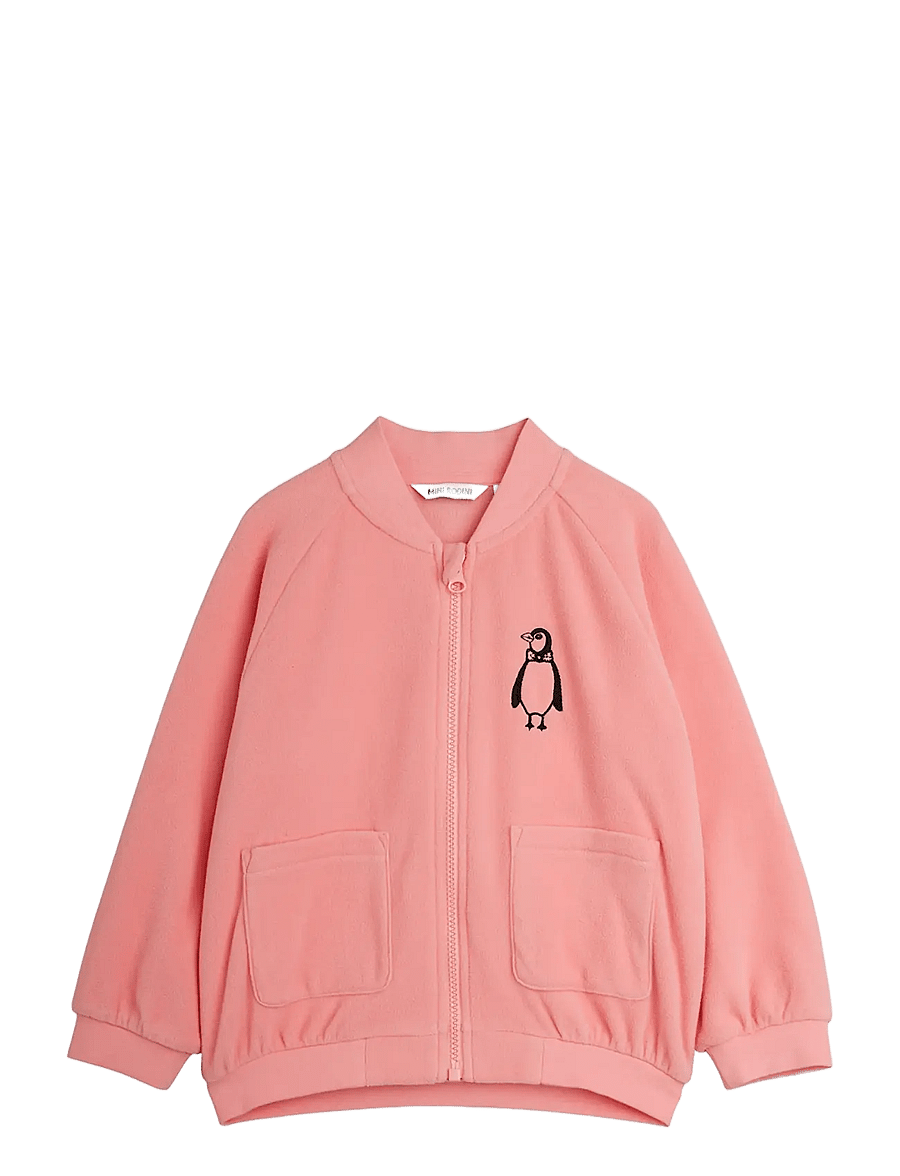 Mini Rodini - Penguin emb microfleece jacket - fleecejacken - pink - 0