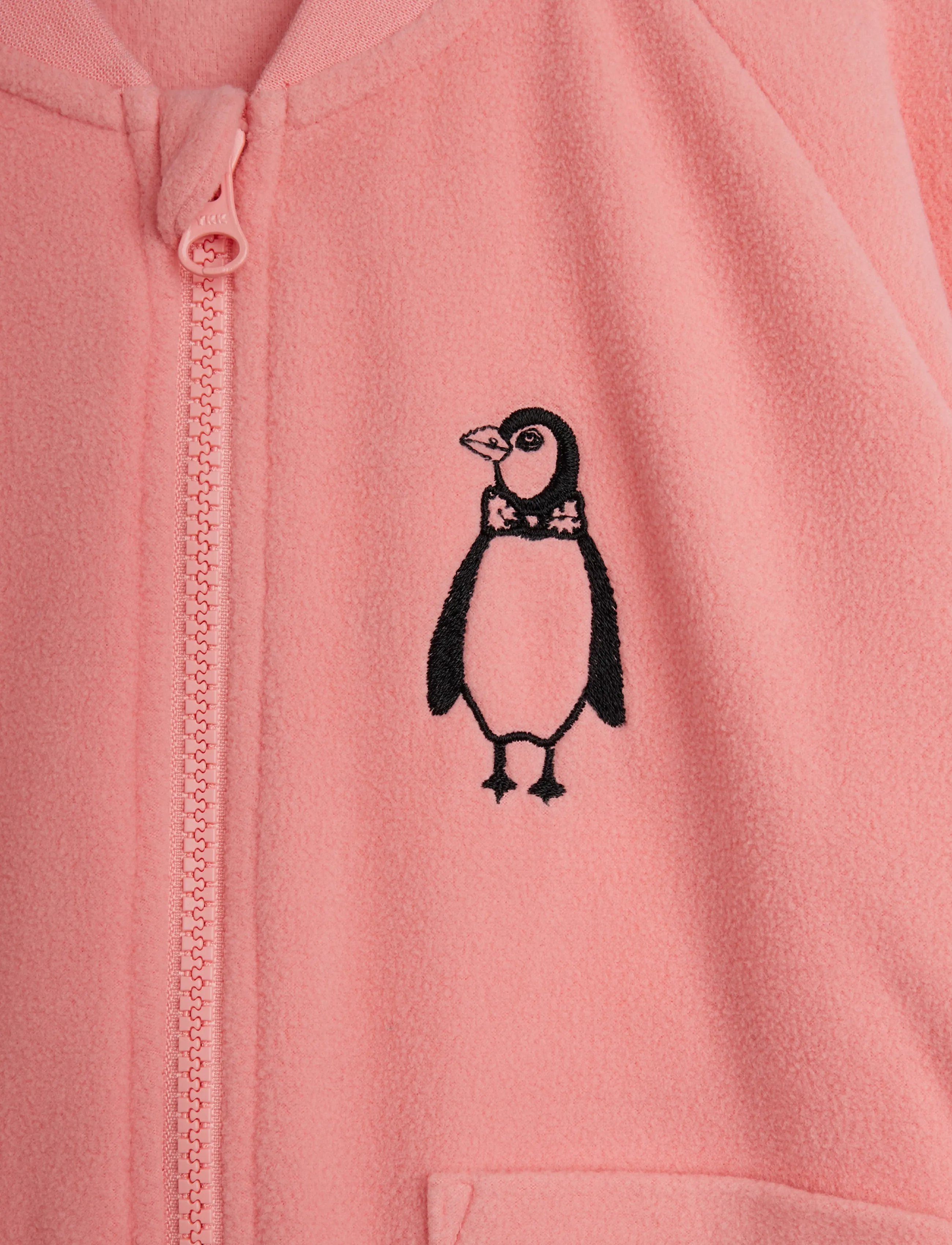 Mini Rodini - Penguin emb microfleece jacket - fleecejacken - pink - 2