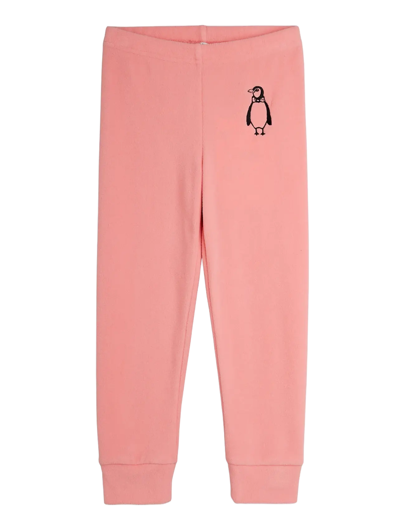 Mini Rodini Penguin Emb Microfleece Trousers, Børn, Pingvin Microfleece Bukser, Pink, Str: 104/110