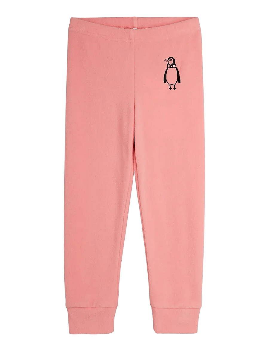 Mini Rodini - Penguin emb microfleece trousers - beebipüksid - pink - 0
