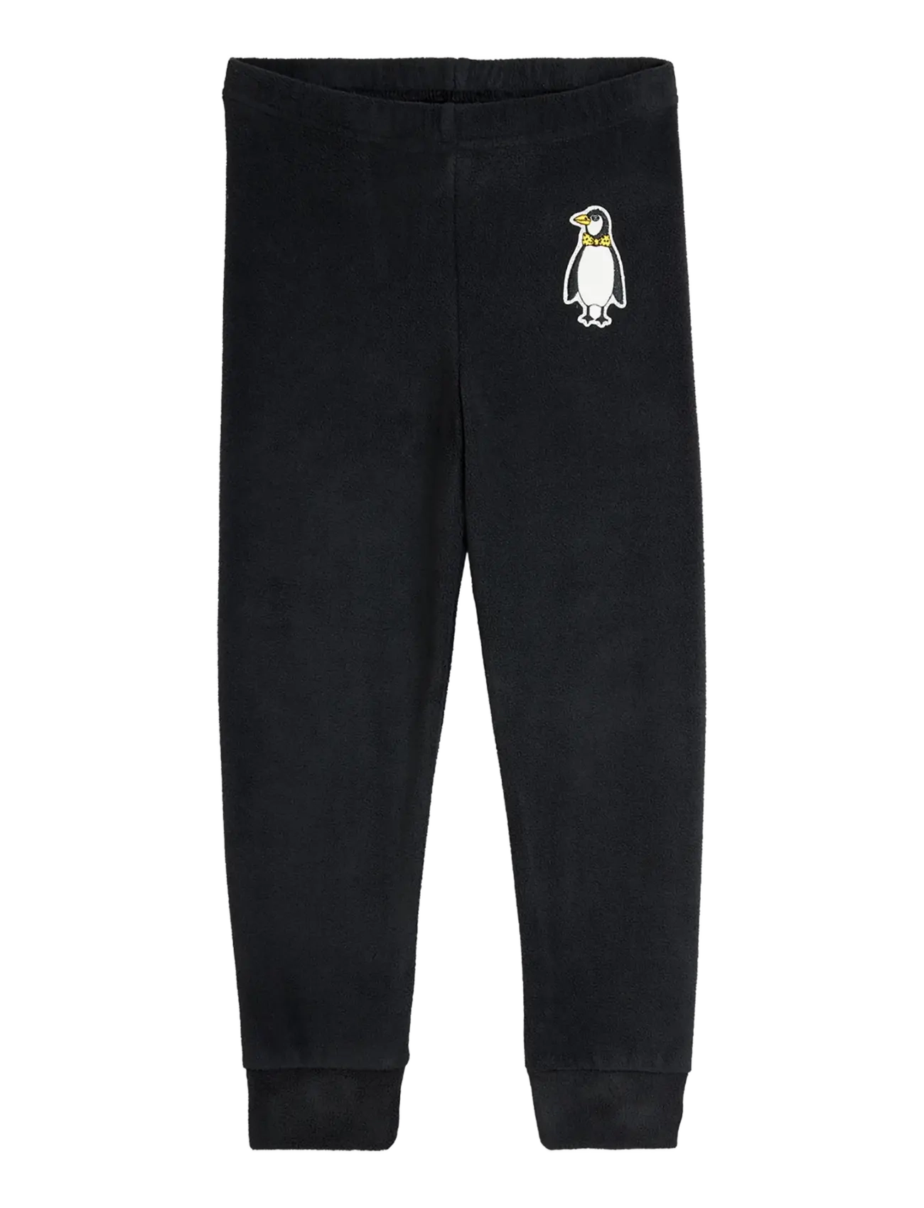 Mini Rodini Penguin patch microfleece trousers - Beebiriided - BLACK / black