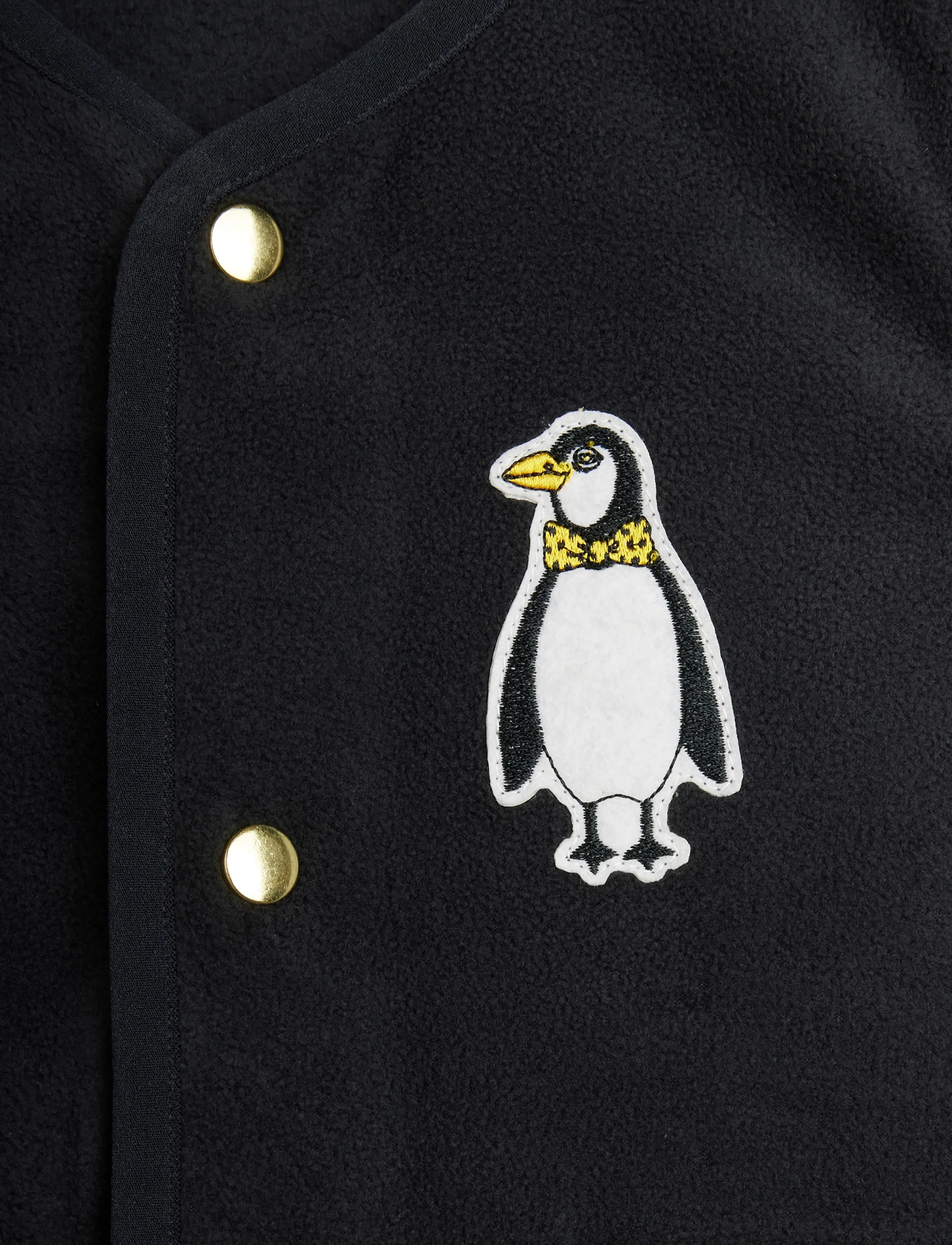 Mini Rodini - Penguin patch microfleece vest - black - 2