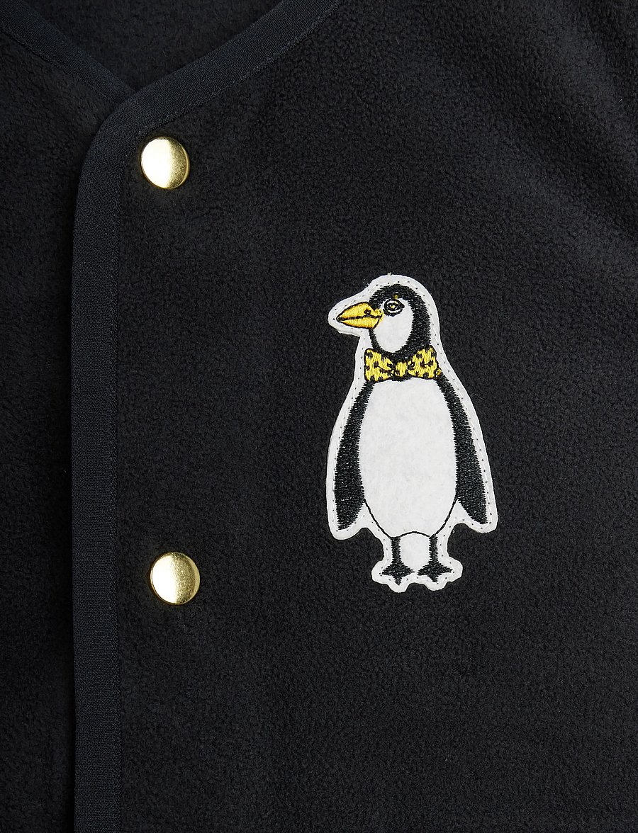Mini Rodini - Penguin patch microfleece vest - osta vanuse järgi - black - 2