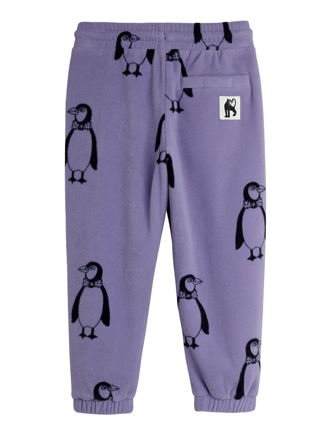Mini Rodini - Penguin aop fleece trousers - purple - 1