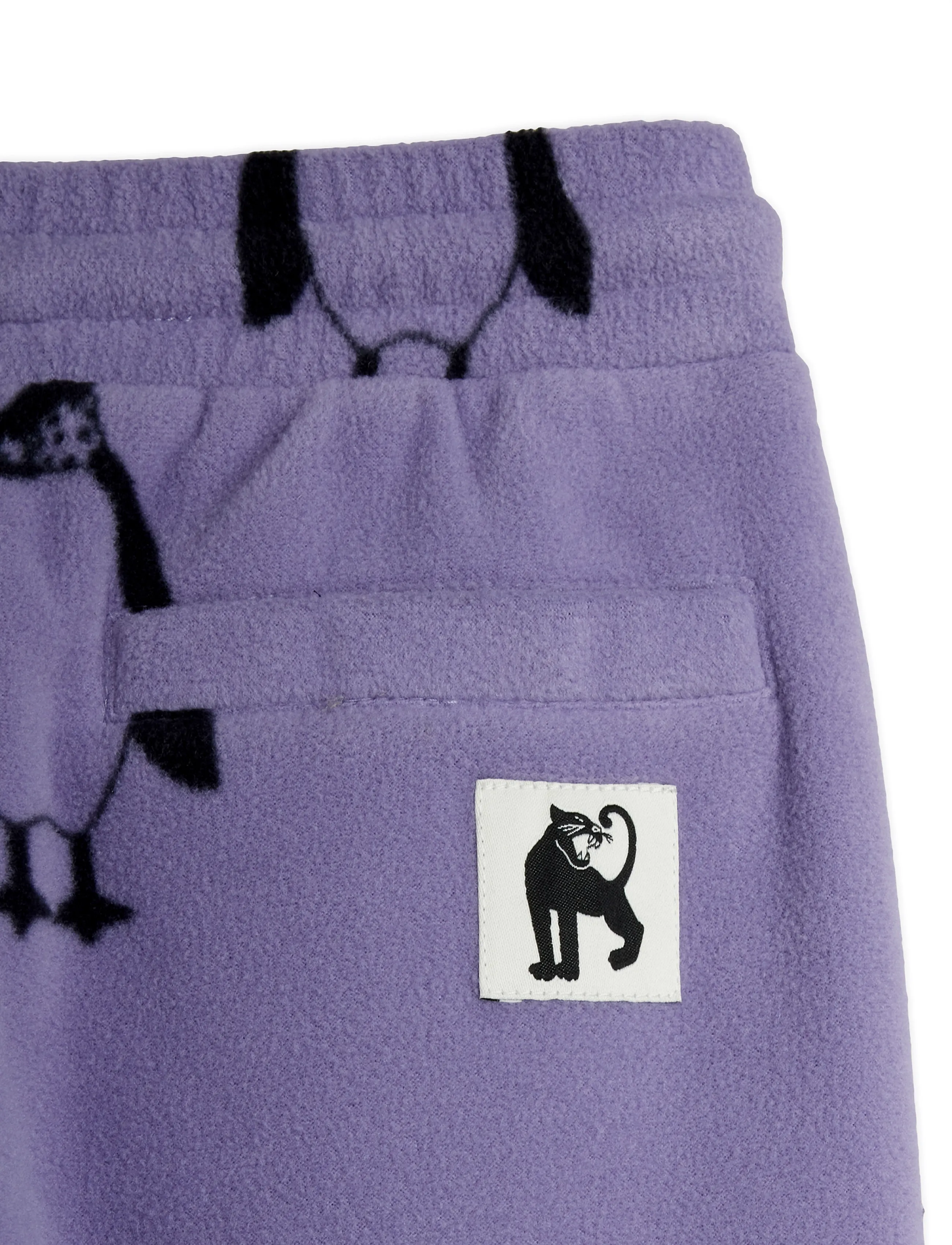 Mini Rodini - Penguin aop fleece trousers - purple - 2