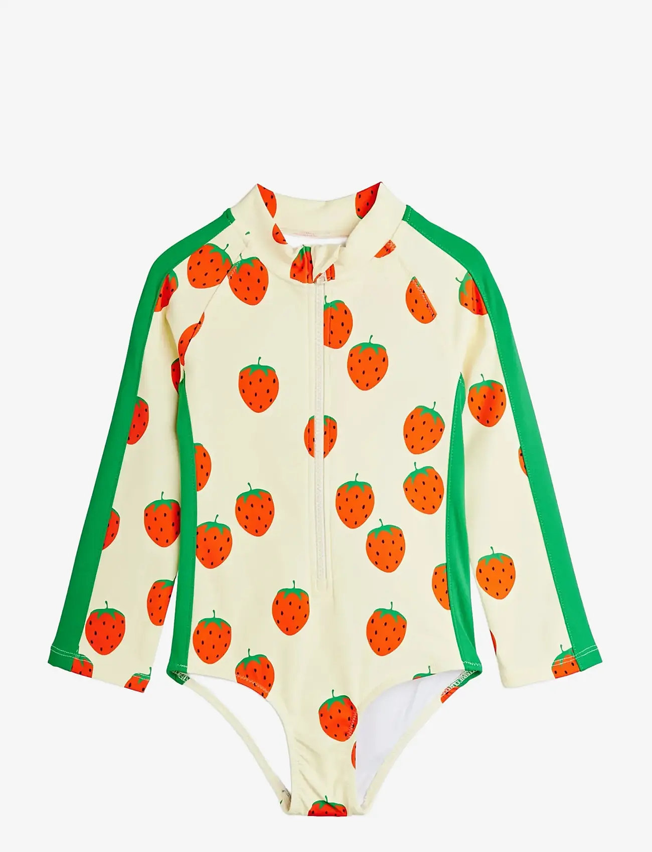 Mini Rodini - Strawberries aop ls uv swimsuit - ujumistrikood - off-white - 0