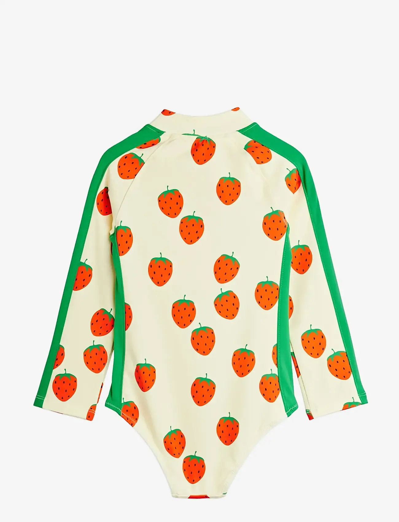 Mini Rodini - Strawberries aop ls uv swimsuit - ujumistrikood - off-white - 1