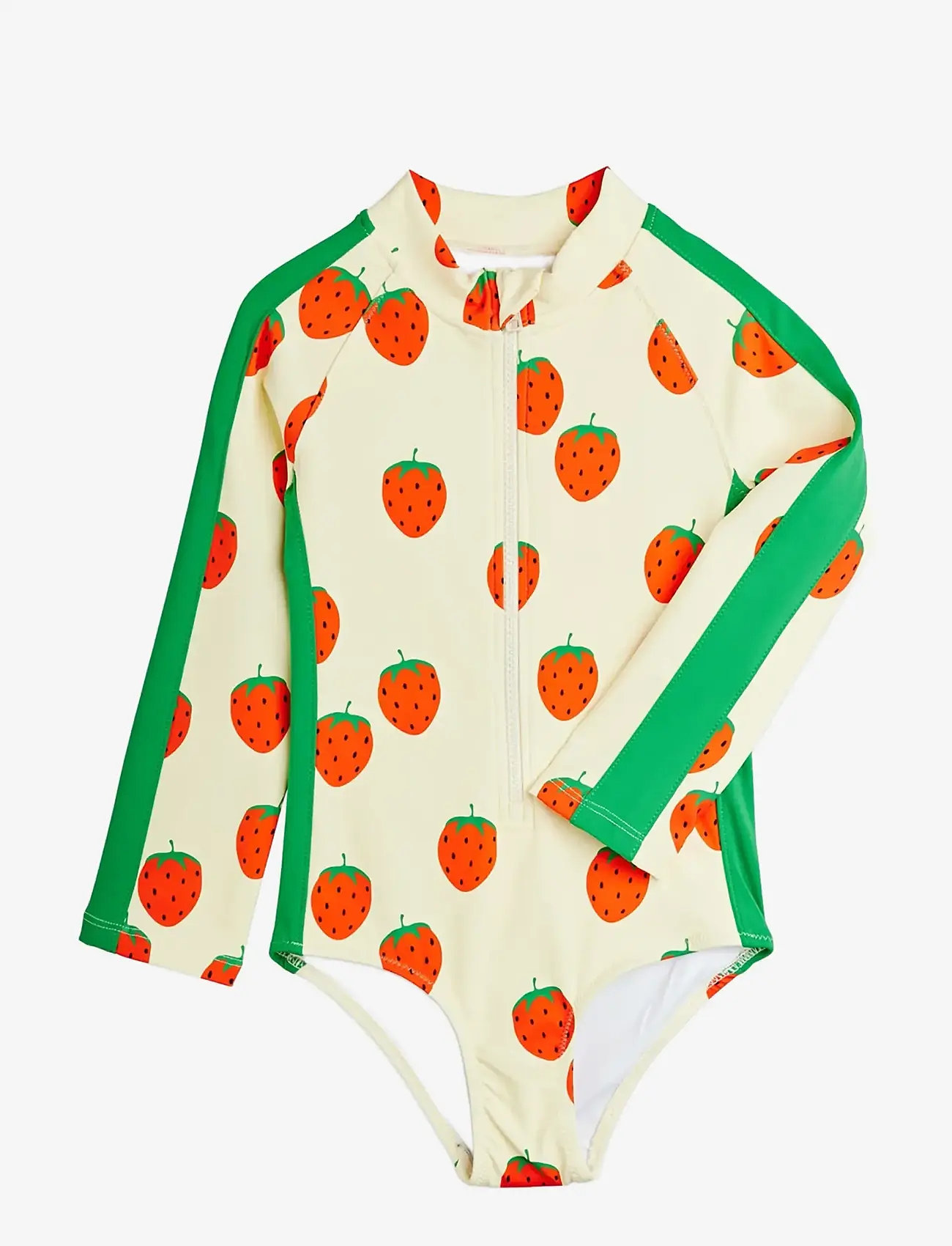 Mini Rodini - Strawberries aop ls uv swimsuit - ujumistrikood - off-white - 2
