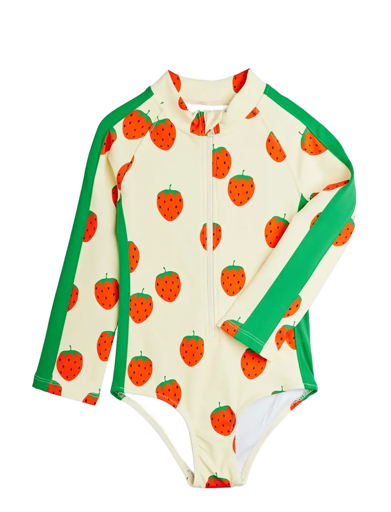 Mini Rodini - Strawberries aop ls uv swimsuit - baddräkter - off-white - 2