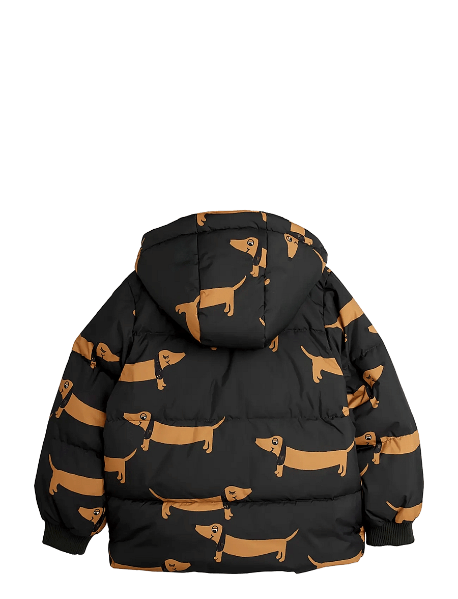 Mini Rodini - Dog aop hooded puffer - soojad ja polsterdatud - black - 2
