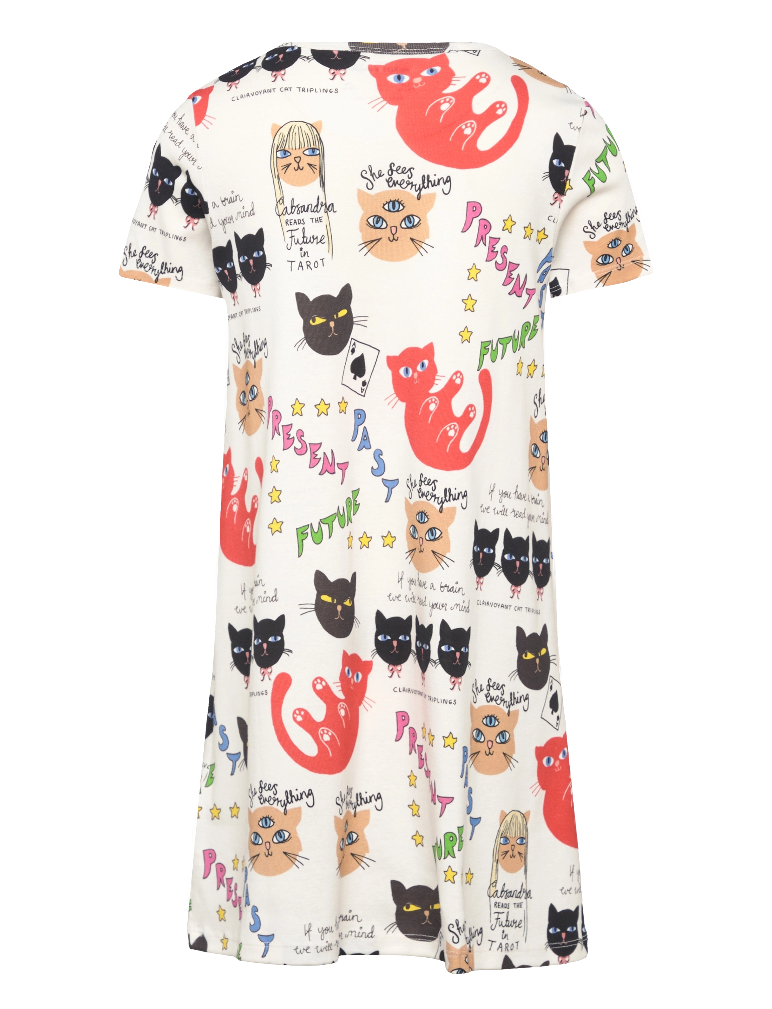Mini Rodini - Clairvoyant cats aop ss dress - multi - 1