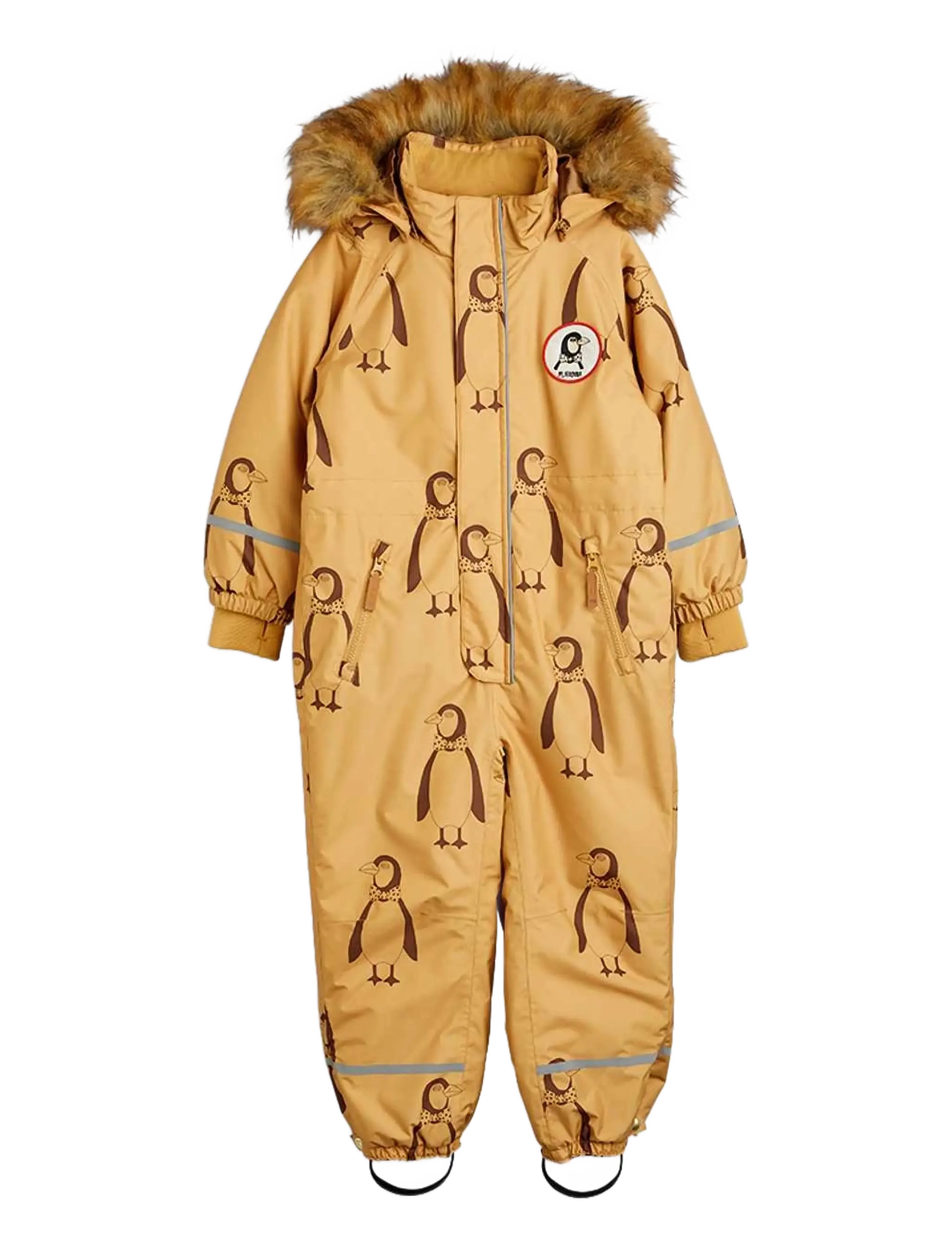 Mini Rodini Kebnekaise penguin overall - Yttertøy - BEIGE / yellow