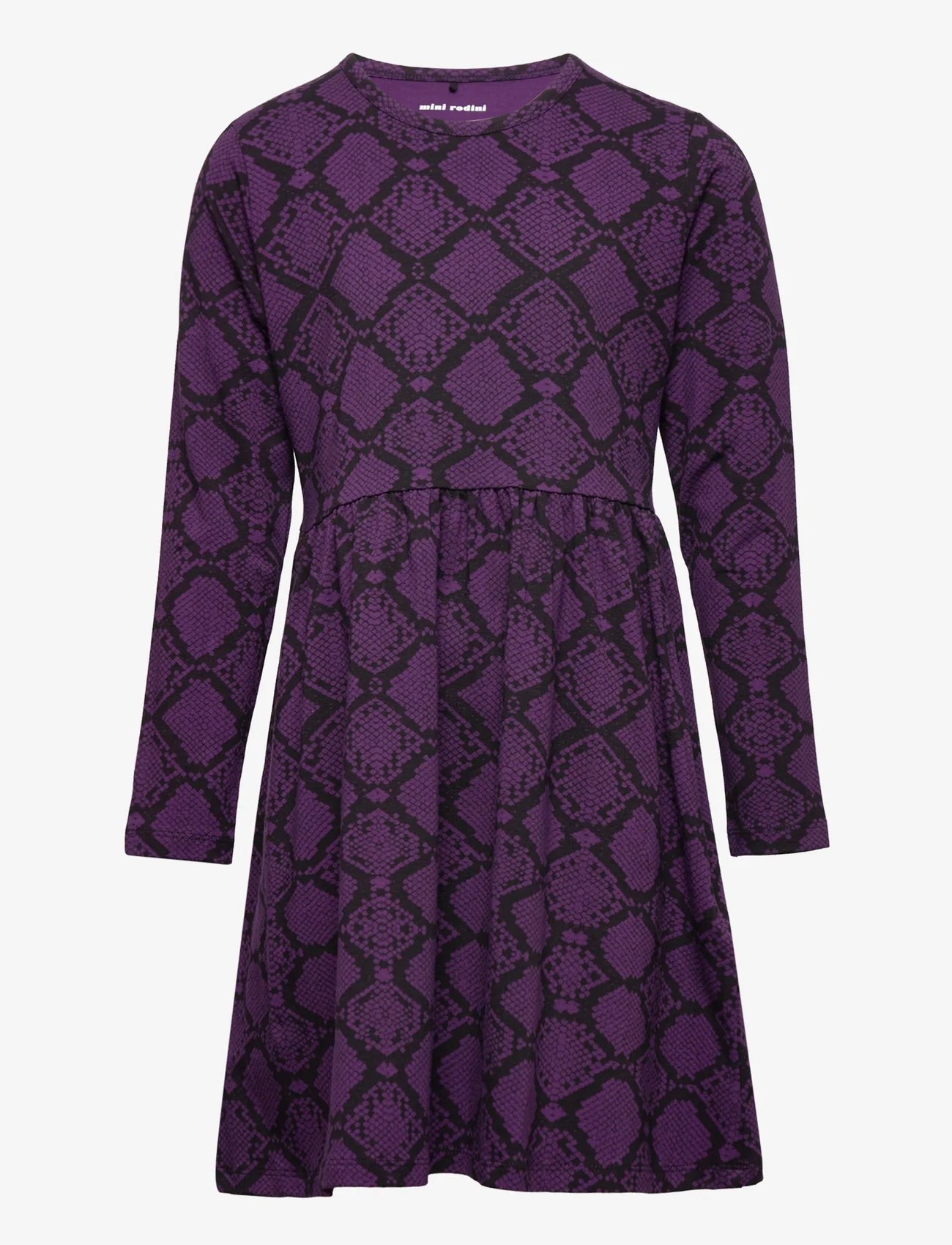 Mini Rodini - Snakeskin ls dress - long-sleeved casual dresses - purple - 0
