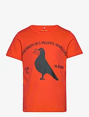 Mini Rodini - Pigeons sp ss tee - trumpomis rankovėmis - red - 0