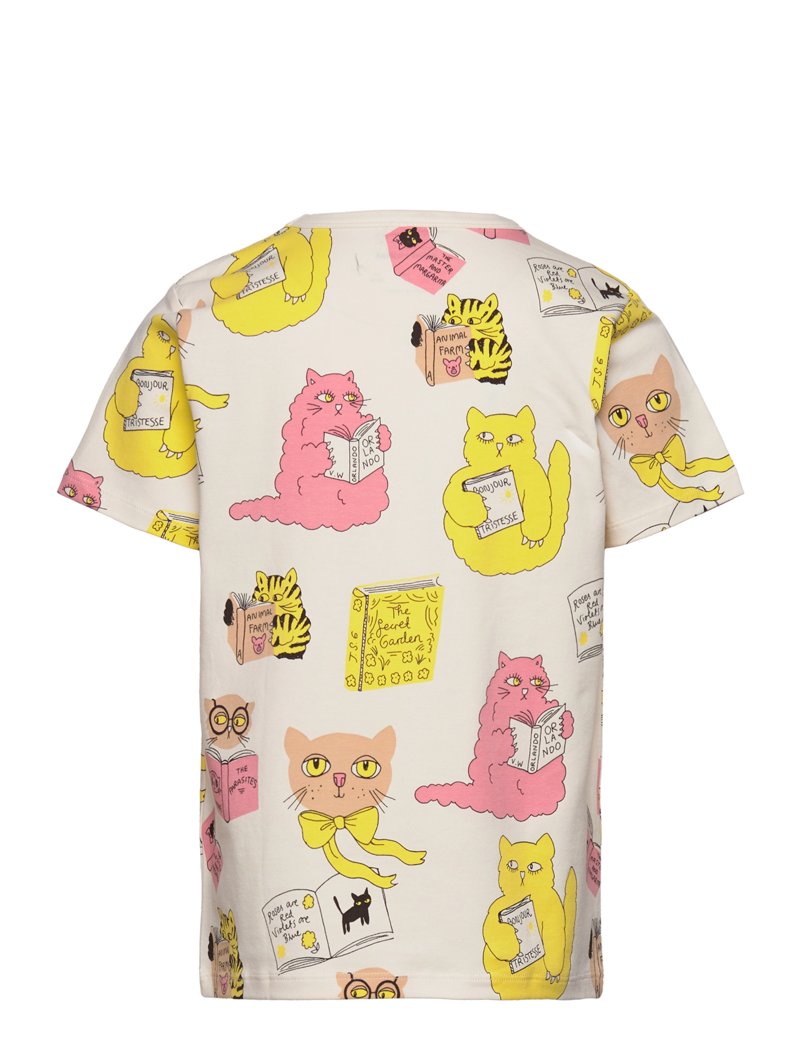 Mini Rodini - Cats aop ss tee - offwhite - 1