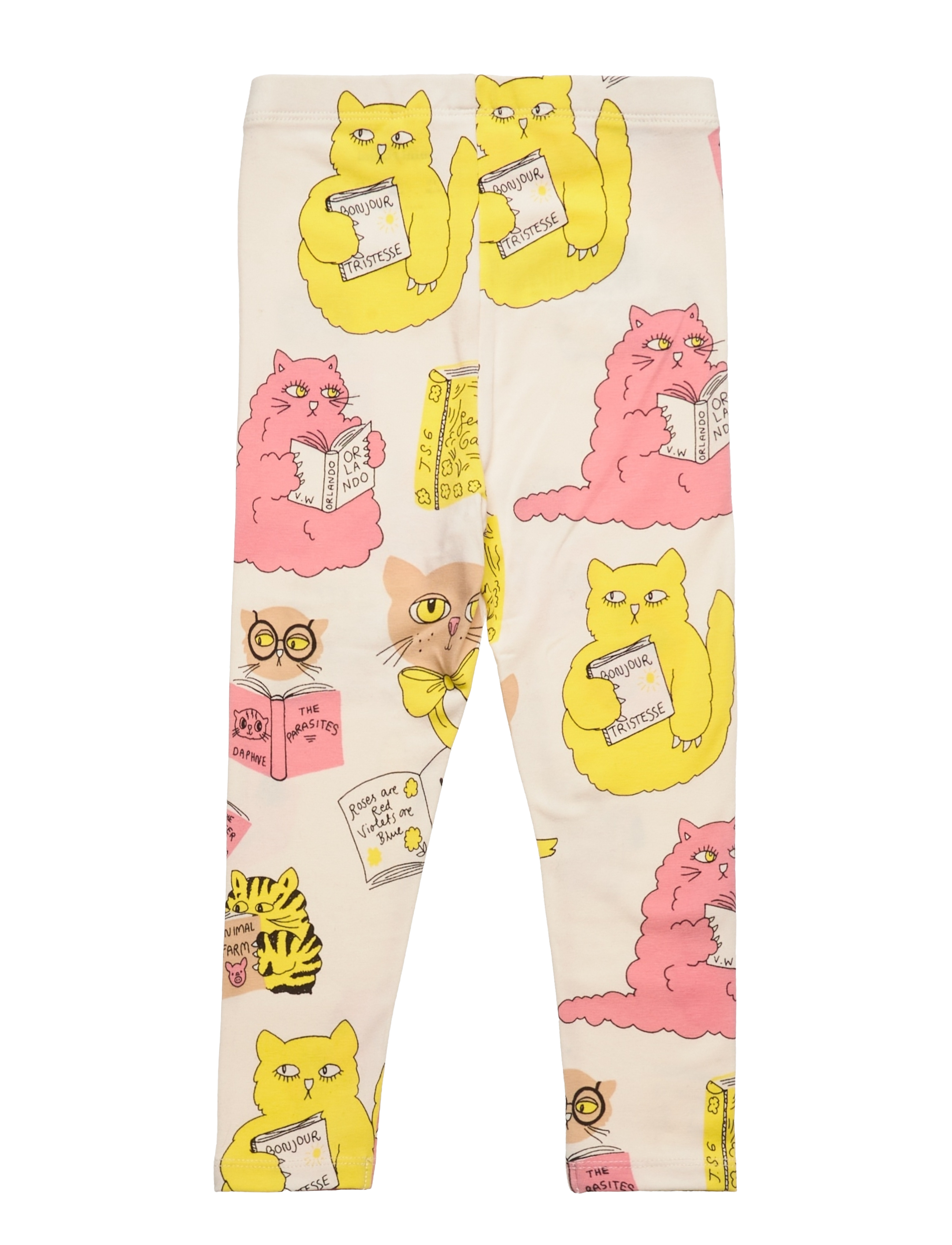Mini Rodini - Cats aop leggings - offwhite - 1