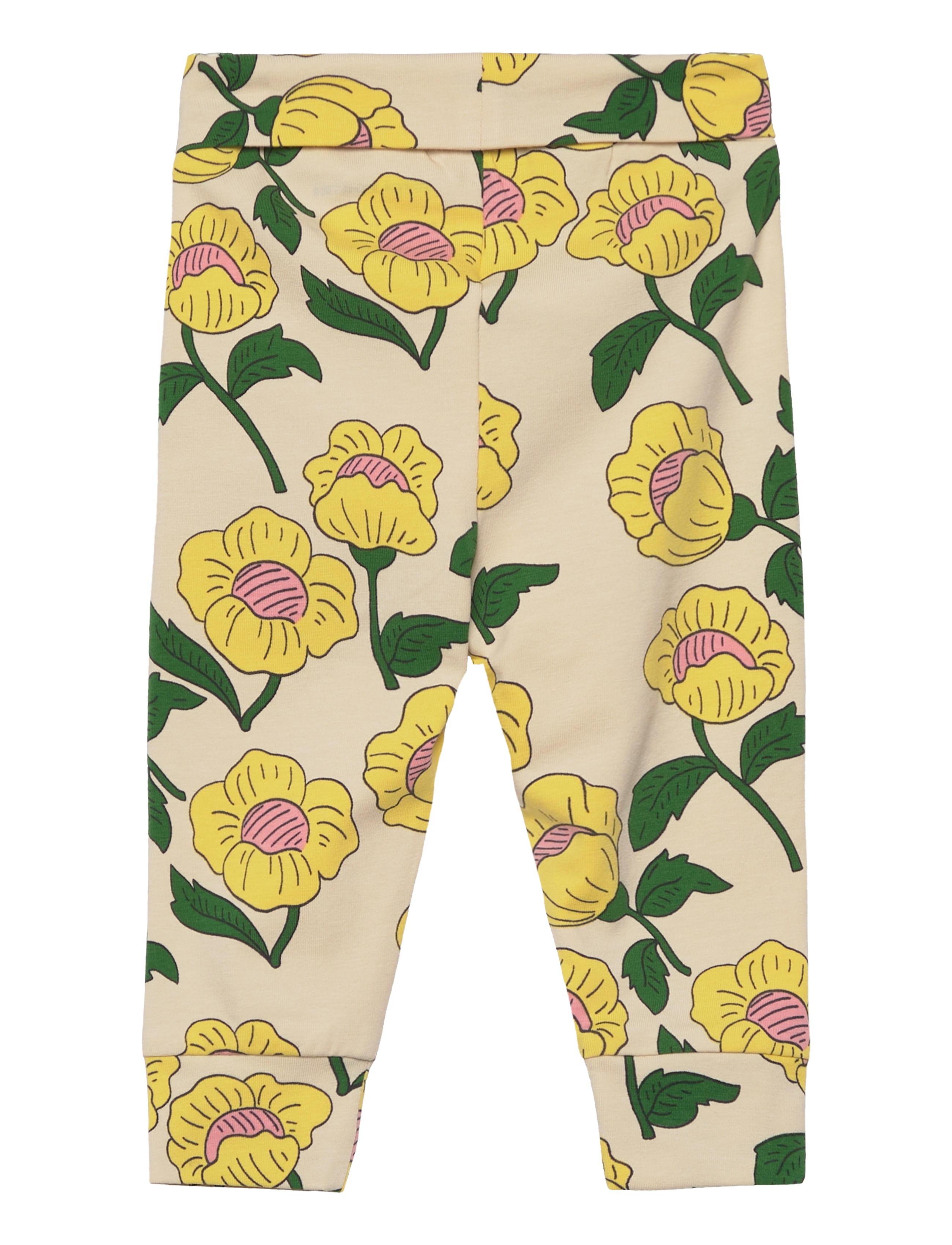 Mini Rodini - Flowers aop nb leggings - yellow - 1