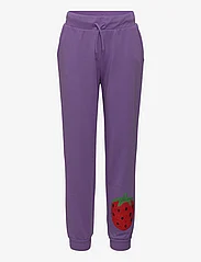 Mini Rodini - Strawberries emb sweatpants - sweatpants - purple - 0