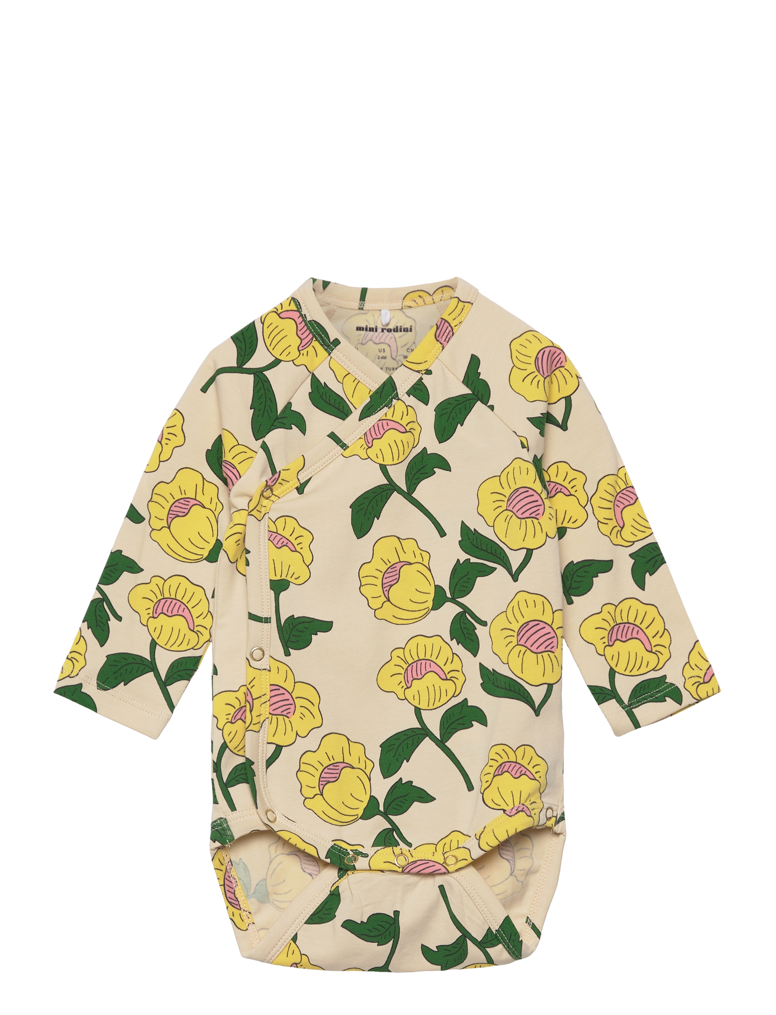 Mini Rodini - Flowers aop wrap body - yellow - 0