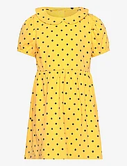 Mini Rodini - Polka dot aop ss dress - laisvalaikio suknelės trumpomis rankovėmis - yellow - 0