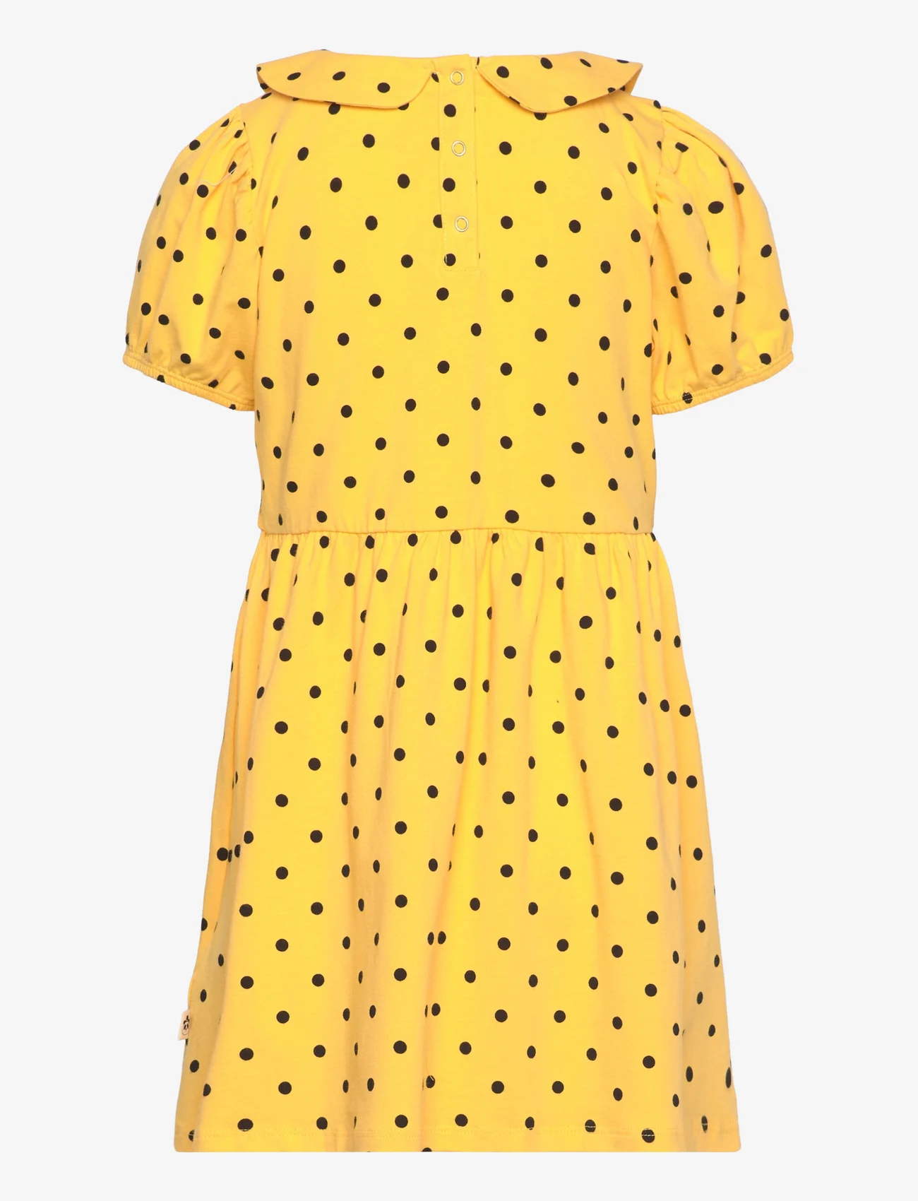 Mini Rodini - Polka dot aop ss dress - short-sleeved casual dresses - yellow - 1