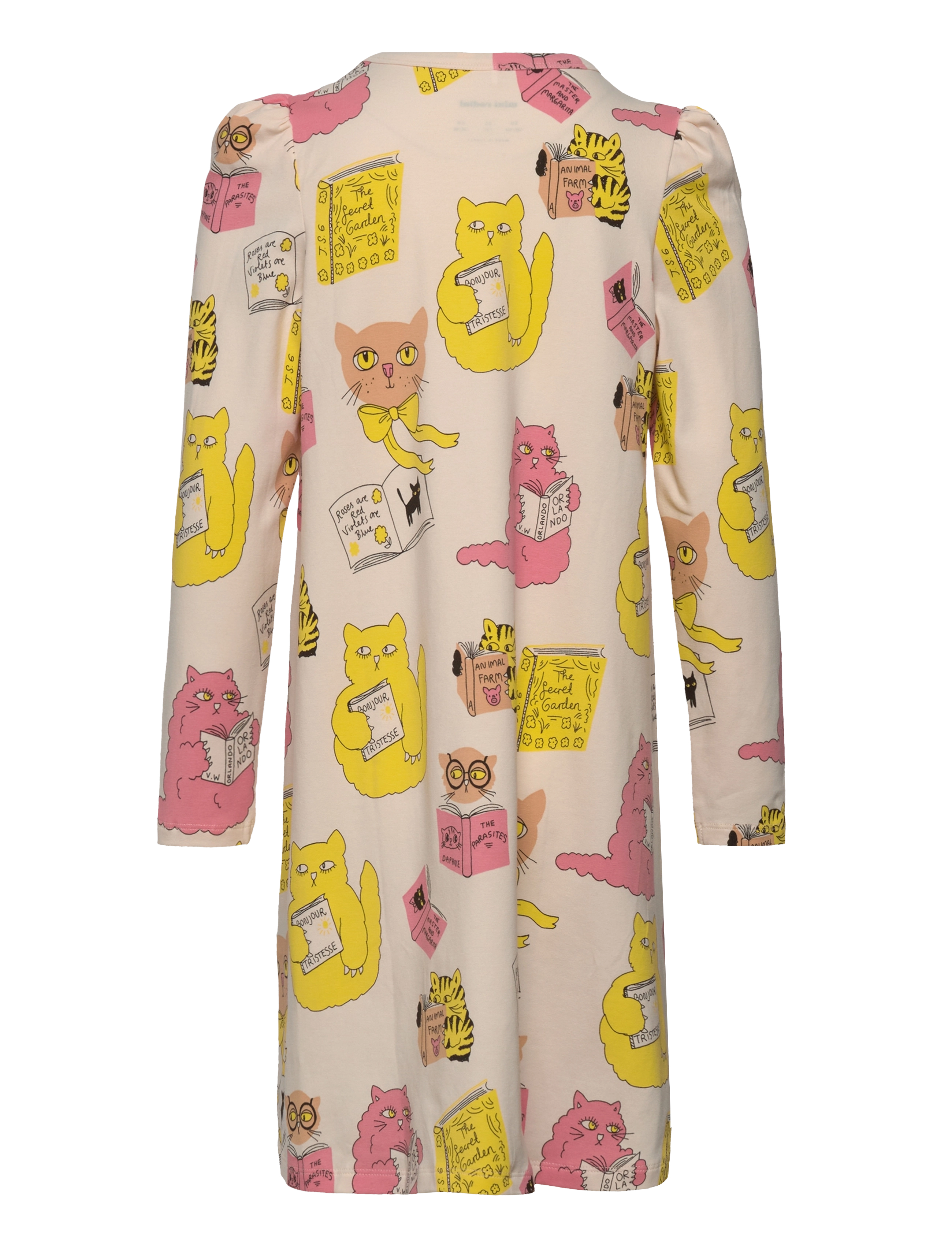 Mini Rodini - Cats aop ls dress - offwhite - 1
