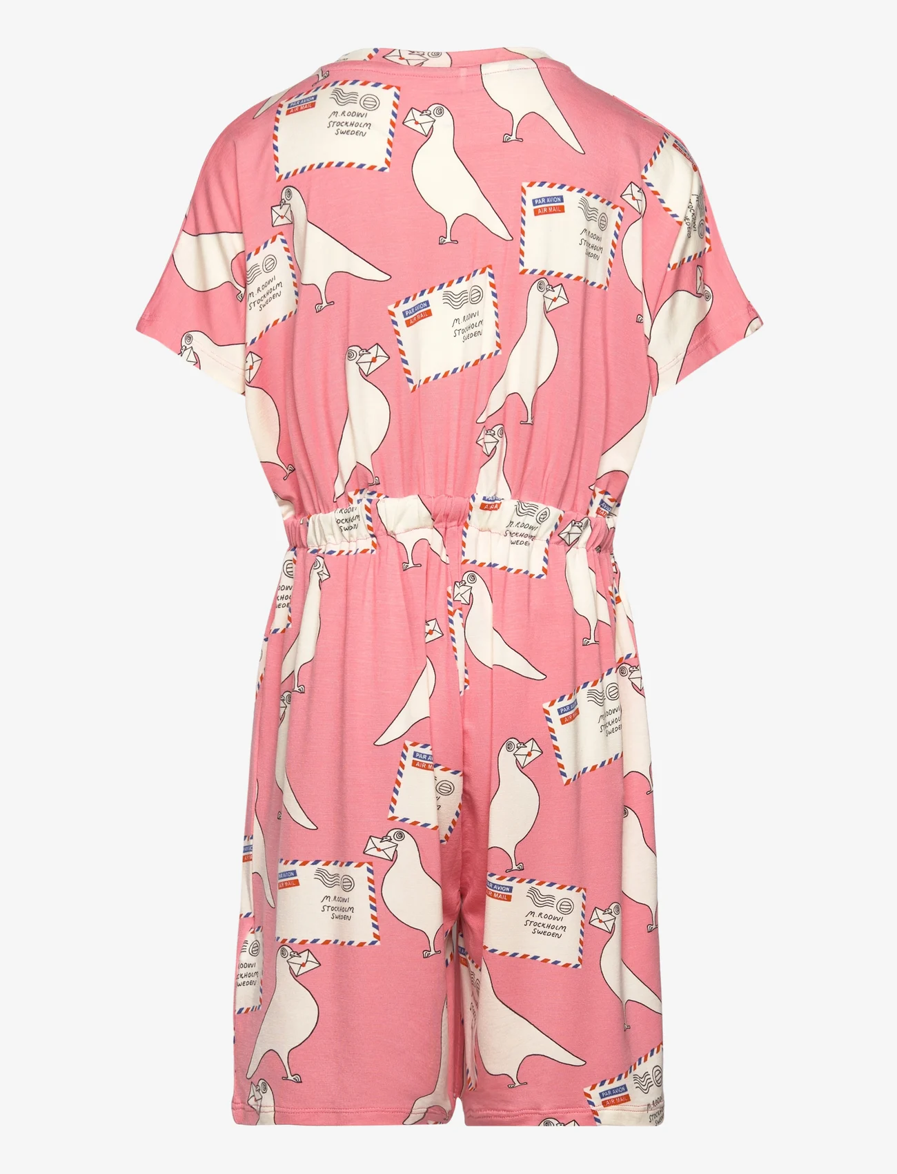 Mini Rodini - Pigeons tencel aop summersuit - summer savings - pink - 1