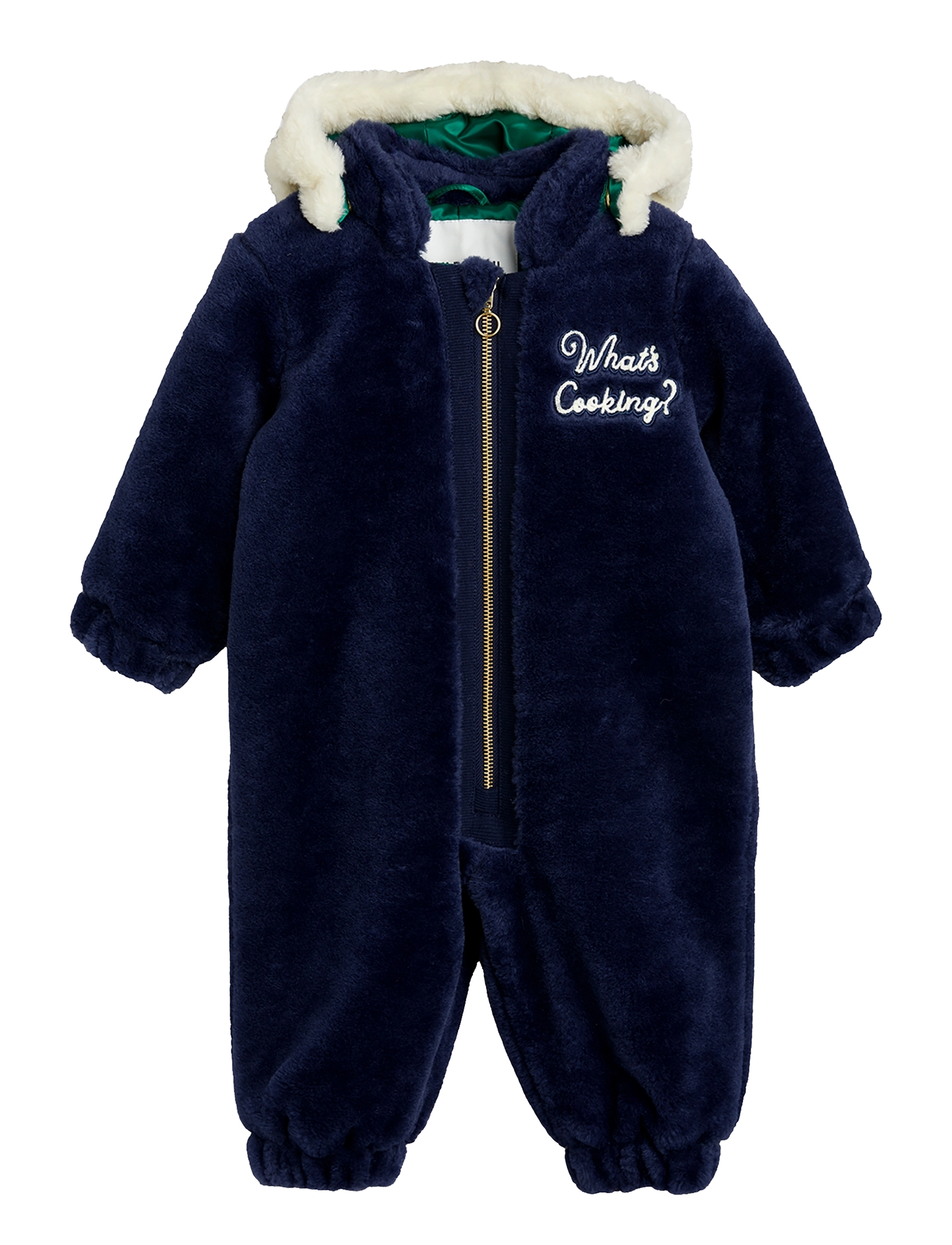 Mini Rodini What's cooking faux fur baby overall - 4 for 3 - NAVY / navy