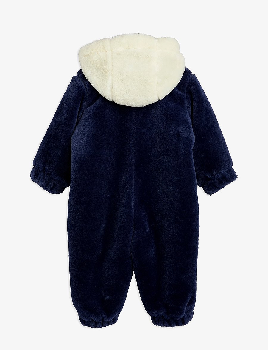 Mini Rodini - What's cooking faux fur baby overall - vinteroveraller - navy - 2