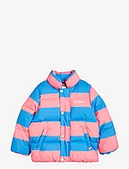 Stripe aop puffer jacket - PINK