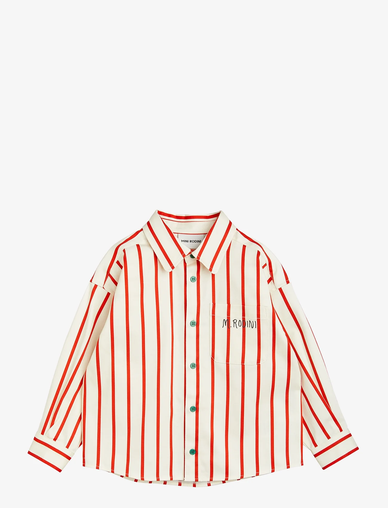 Mini Rodini - Stripe twill shirt - långärmade skjortor - multi - 0