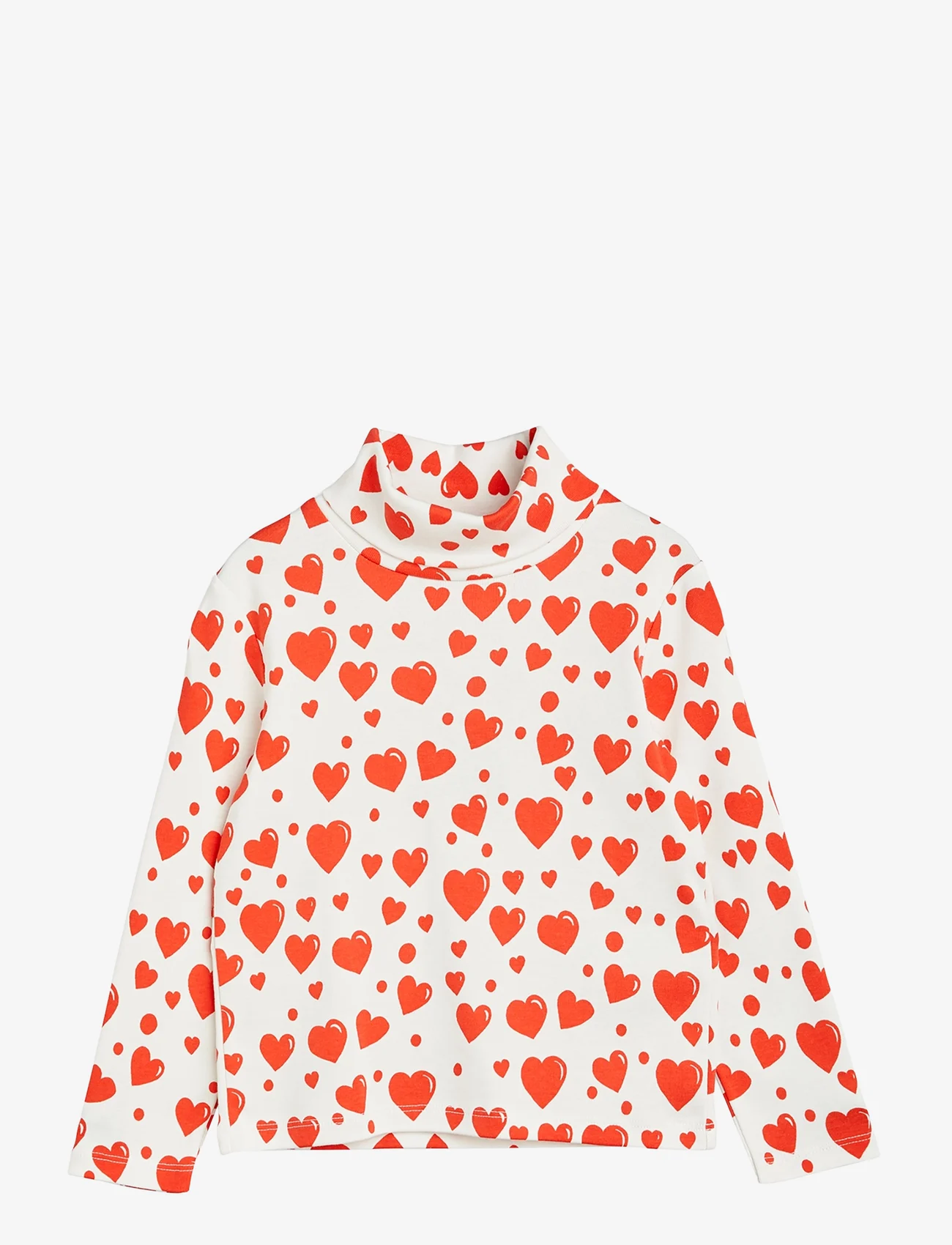 Mini Rodini - Hearts aop ls tee - megztiniai su aukšta apykakle - multi - 0