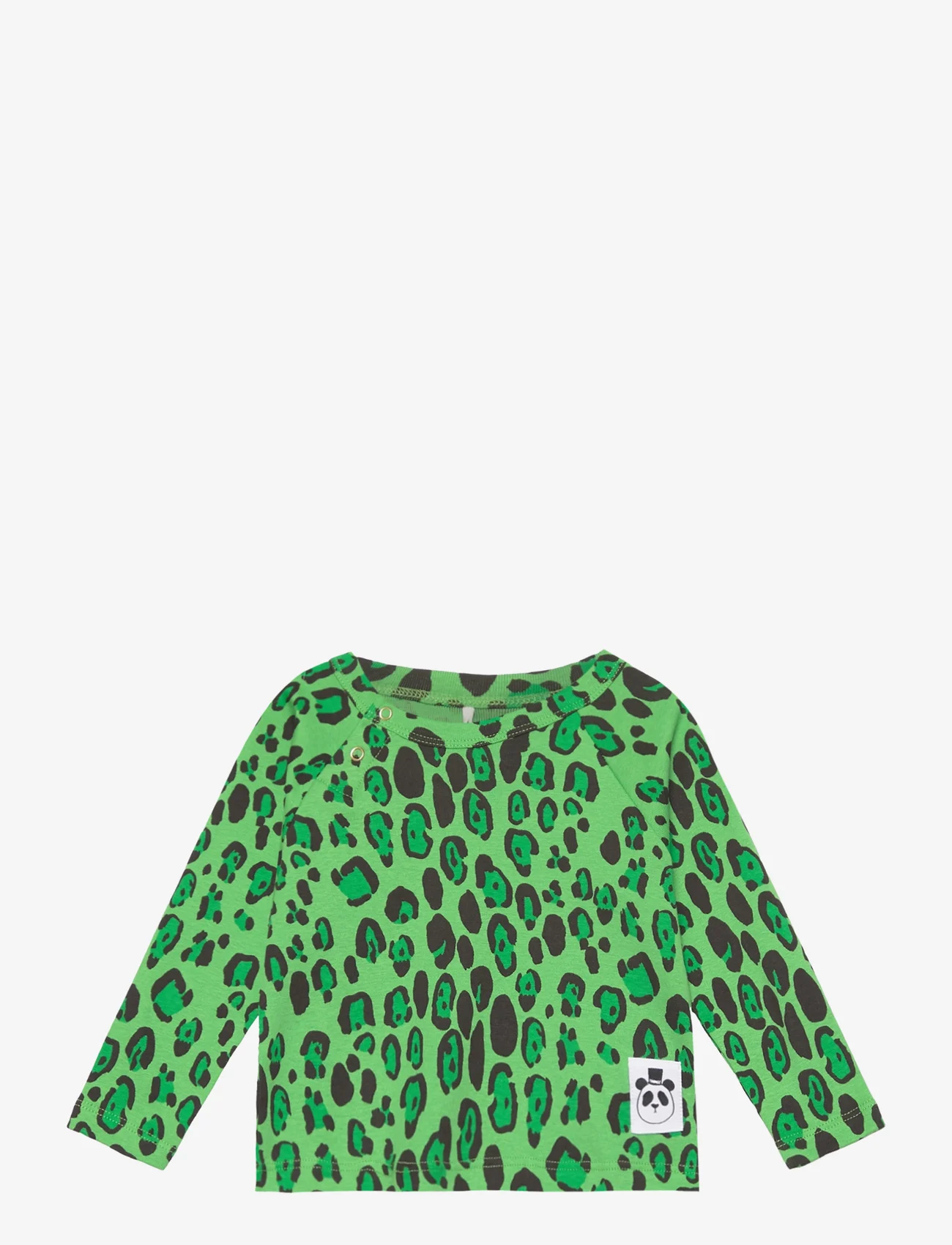 Mini Rodini - Leopard raglan ls tee - long-sleeved - green - 0