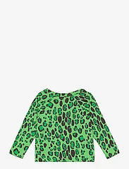 Mini Rodini - Leopard raglan ls tee - ilgomis rankovėmis - green - 1