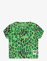 Mini Rodini - Leopard ss tee - trumpomis rankovėmis - green - 0