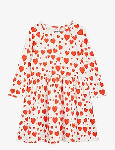 Hearts aop ls dress, Mini Rodini