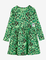 Mini Rodini - Leopard ls dress - laisvalaikio suknelės ilgomis rankovėmis - green - 0